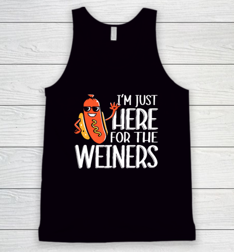 Funny Hot Dog I'm Just Here For The Wieners Sausage Tank Top