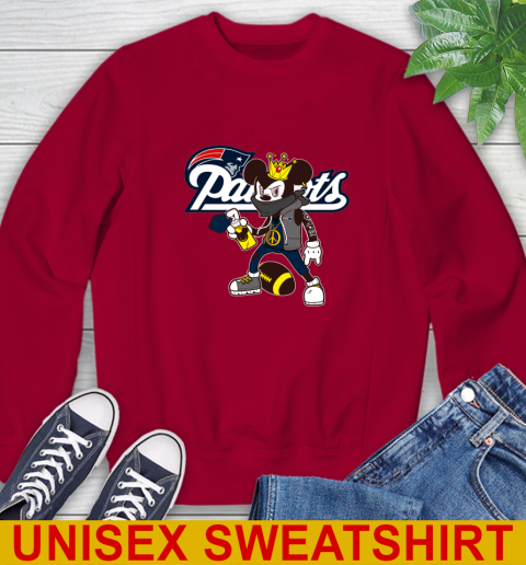 New England Patriots NFL Football Mickey Peace Sign Sports Sweatshirt 7