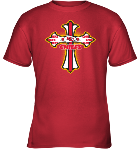 NFL Red Crusader Cross Kansas City Chiefs Youth T-Shirt - Rookbrand