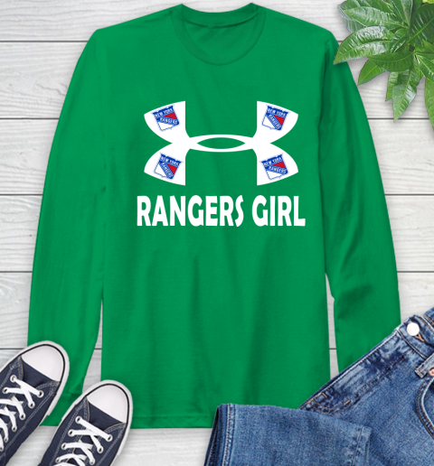 NHL New York Rangers Girl Under Armour Hockey Sports Long Sleeve T-Shirt 8