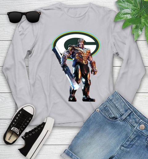 NFL Thanos Gauntlet Avengers Endgame Football Green Bay Packers Youth Long Sleeve 5