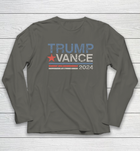 Trump Vance 2024 Retro Stripe Trump JD Vance Long Sleeve T-Shirt 4
