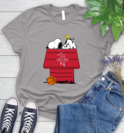 Houston Rockets NBA Basketball Snoopy Woodstock The Peanuts Movie Women's T-Shirt 5