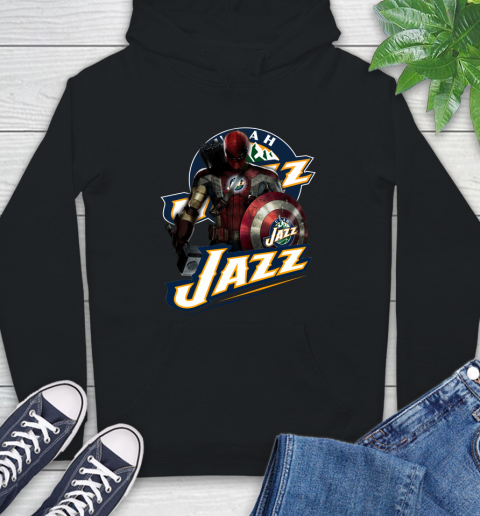 Utah Jazz NBA Basketball Captain America Thor Spider Man Hawkeye Avengers Hoodie 2
