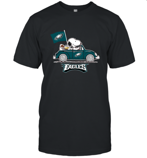 Snoopy And Woodstock Ride The Philadelphia Eagles Car NFL Unisex Jersey Tee