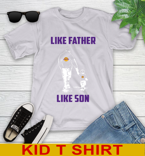 Los Angeles Lakers NBA Basketball Like Father Like Son Sports Youth T-Shirt 4