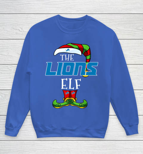 Detroit Lions Christmas ELF Funny NFL Youth Sweatshirt 6