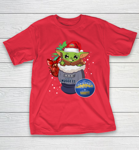 Denver Nuggets Christmas Baby Yoda Star Wars Funny Happy NBA T-Shirt 10
