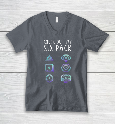 Funny Check Out My Six Pack Dice For Dragons D20 RPG Gamer V-Neck T-Shirt 3