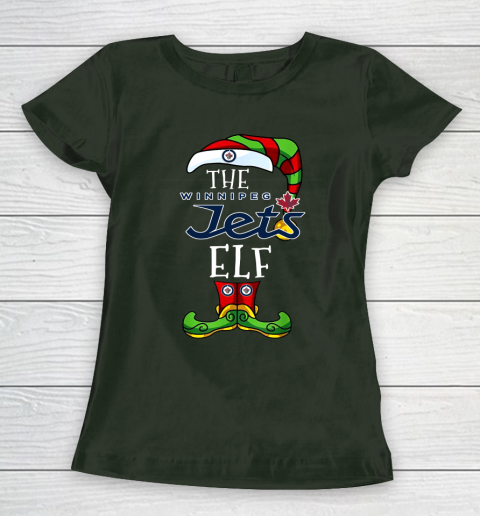 Winnipeg Jets Christmas ELF Funny NHL Women's T-Shirt 4