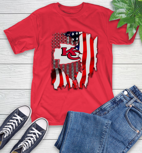 Kansas City Chiefs NFL Football American Flag T-Shirt 11