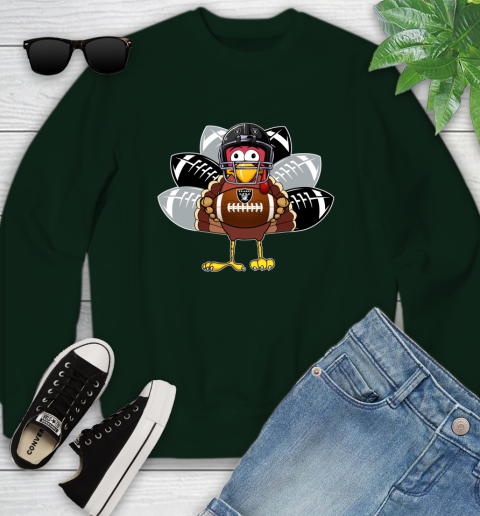 Oakland Raiders Turkey Thanksgiving Day Youth Sweatshirt 10