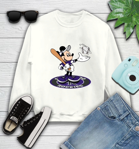 MLB Baseball Colorado Rockies Cheerful Mickey Disney Shirt Sweatshirt 2