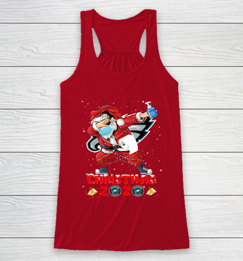 Philadelphia Eagles Funny Santa Claus Dabbing Christmas 2020 NFL Racerback Tank 4