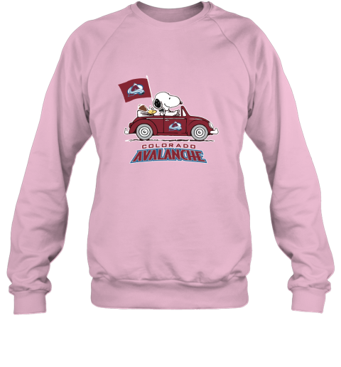 Snoopy And Woodstock Ride The Colorado Avalanche Car NHL Sweatshirt