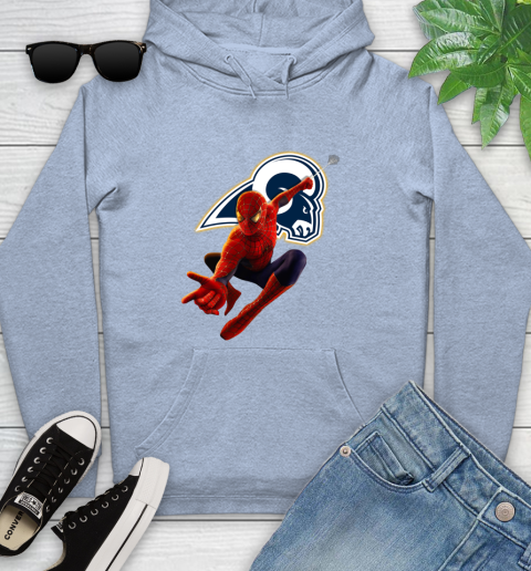NFL Spider Man Avengers Endgame Football Los Angeles Rams Youth Hoodie 10