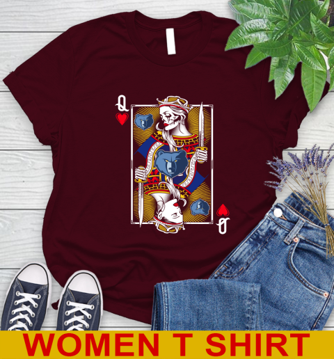 NBA Basketball Memphis Grizzlies The Queen Of Hearts Card Shirt Women's T-Shirt 6