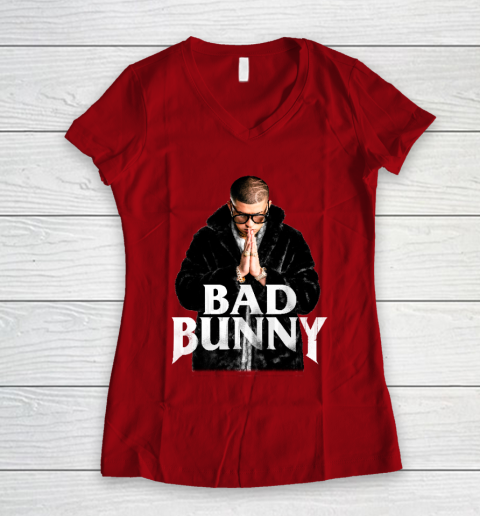 Top Best Design Bad Bunny Women's V-Neck T-Shirt 8