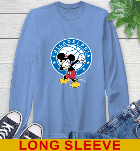 Philadelphia 76ers NBA Basketball Dabbing Mickey Disney Sports Long Sleeve T-Shirt 11