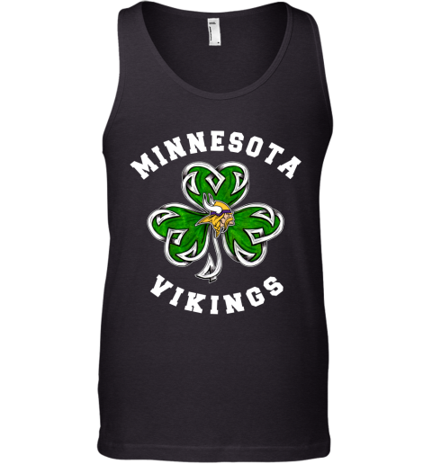 NFL Minnesota Vikings Three Leaf Clover St Patrick's Day Football Sports 9LQSpzkvww1 unisex tank 17 95 151514 front black
