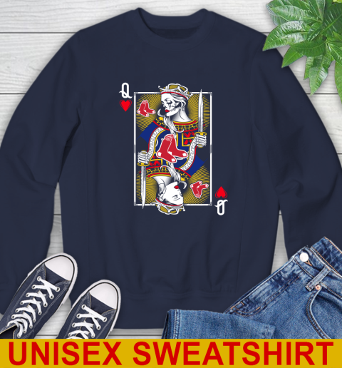 MLB Baseball Boston Red Sox The Queen Of Hearts Card Shirt Sweatshirt 2