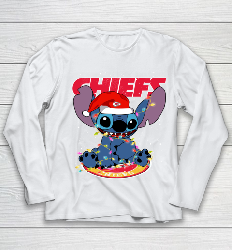 Kansas City Chiefs NFL Football noel stitch Christmas Youth Long Sleeve