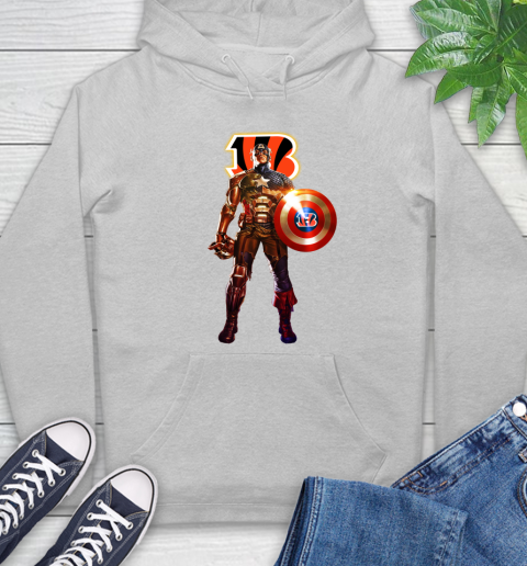 NFL Captain America Marvel Avengers Endgame Football Sports Cincinnati Bengals Hoodie 6