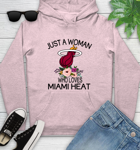 NBA Just A Woman Who Loves Miami Heat Basketball Sports Youth Hoodie 6
