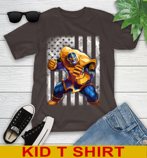 NBA Basketball Phoenix Suns Thanos Marvel American Flag Shirt Youth T-Shirt 6