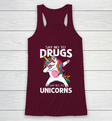 Say No To Drugs Say Yes To Unicorn Anti drug Red Ribbon Week Racerback Tank 2