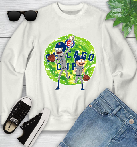 MLB Chicago Cubs Rick And Morty Baseball Sports Youth Sweatshirt