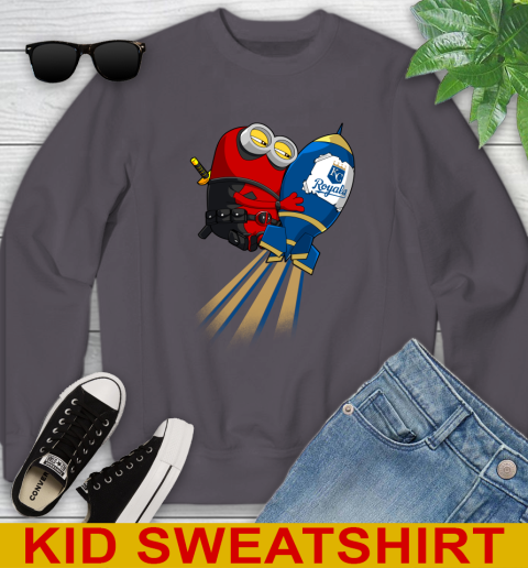 MLB Baseball Kansas City Royals Deadpool Minion Marvel Shirt Youth Sweatshirt 5