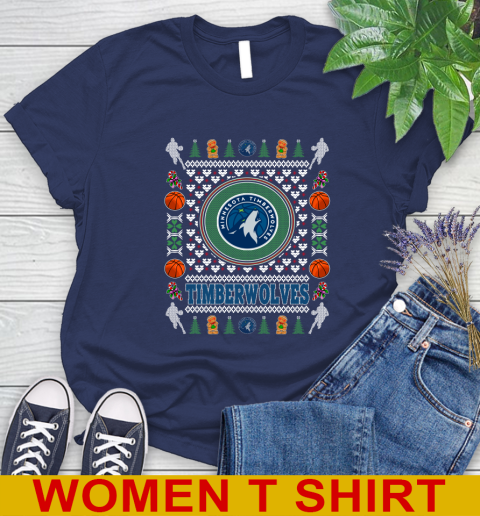 Minnesota Timberwolves Merry Christmas NBA Basketball Loyal Fan Women's T-Shirt 12
