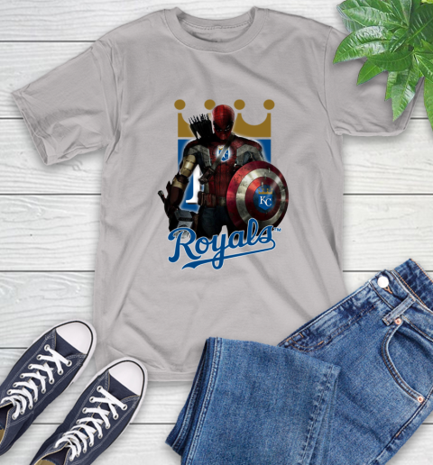 MLB Captain America Thor Spider Man Hawkeye Avengers Endgame Baseball Kansas City Royals T-Shirt 12