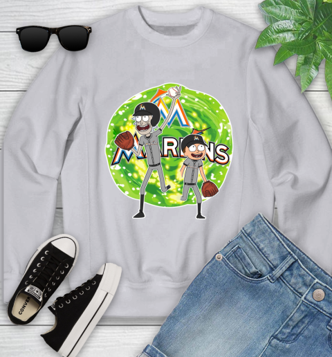 MLB Miami Marlins Rick And Morty Baseball Sports Youth Sweatshirt 4