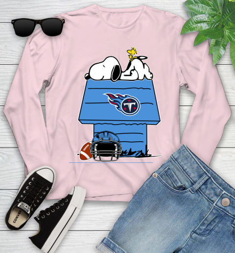 Tennessee Titans NFL Football Snoopy Woodstock The Peanuts Movie Youth Long Sleeve 10