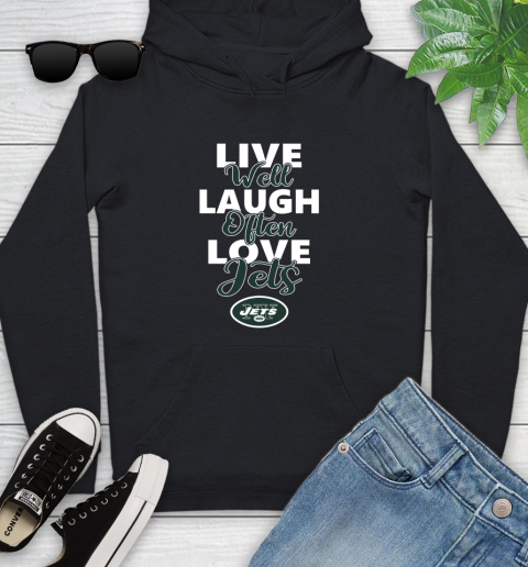 NFL Football New York Jets Live Well Laugh Often Love Shirt Youth Hoodie