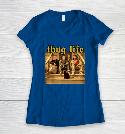 Thug Life Kamala Harris 2024 Feminist  Vote Blue Election Women's V-Neck T-Shirt 5