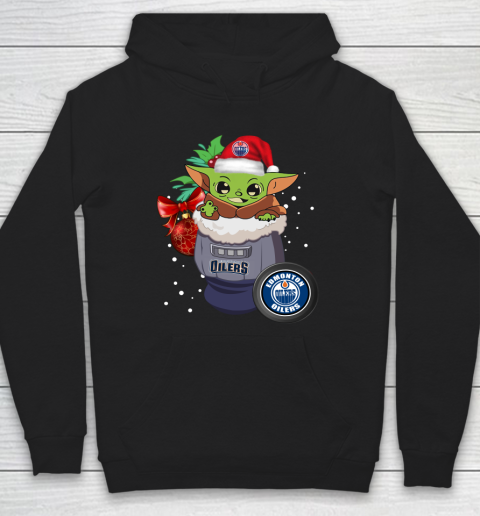 Edmonton Oilers Christmas Baby Yoda Star Wars Funny Happy NHL Hoodie 2