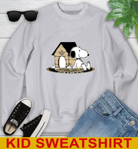 NFL Football New Orleans Saints Snoopy The Peanuts Movie Shirt Youth Sweatshirt 4