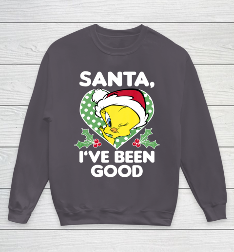 Looney Tunes Christmas Tweety Bird Santa I ve Been Good Youth Sweatshirt 5
