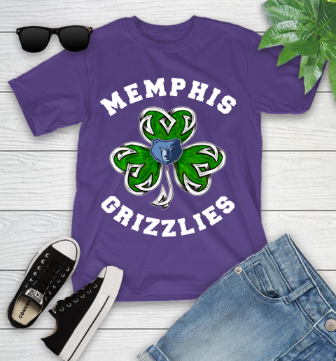 NBA Memphis Grizzlies Three Leaf Clover St Patrick's Day Basketball Sports Youth T-Shirt 3