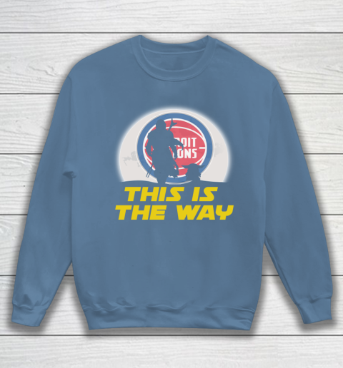 Detroit Pistons NBA Basketball Star Wars Yoda And Mandalorian This Is The Way Sweatshirt 6