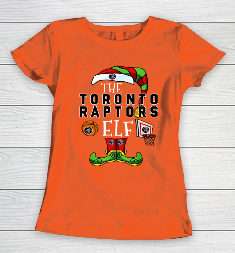Toronto Raptors Christmas ELF Funny NBA Women's T-Shirt 3