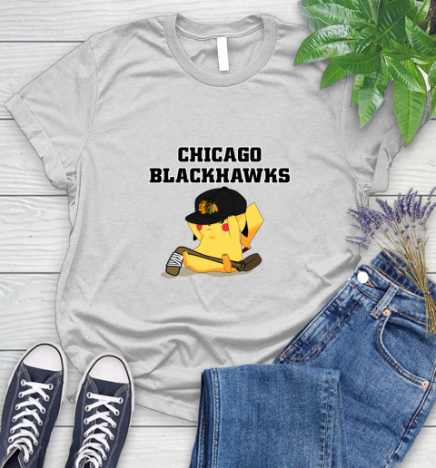 NHL Pikachu Hockey Sports Chicago Blackhawks Women's T-Shirt