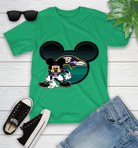 NFL Baltimore Ravens Mickey Mouse Disney Football T Shirt Youth T-Shirt 6
