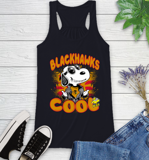 NHL Hockey Chicago Blackhawks Cool Snoopy Shirt Racerback Tank 7
