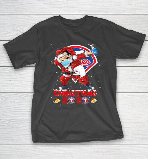 Philadelphia Phillies Funny Santa Claus Dabbing Christmas 2020 MLB T-Shirt