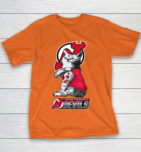 NHL My Cat Loves New Jersey Devils Hockey Youth T-Shirt 4