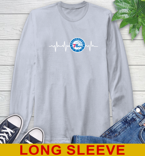 Philadelphia 76ers NBA Basketball Heart Beat Shirt Long Sleeve T-Shirt 6